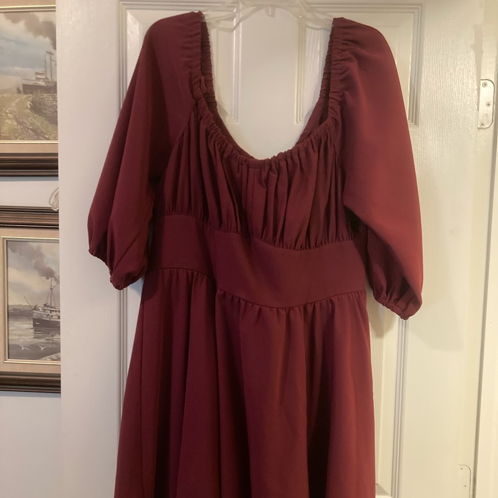 3X Vacation Dress Burgundy